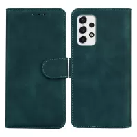 PU Leather + TPU Folio Flip Phone Case Solid Color Anti-scratch Shell with Stand Wallet for Samsung Galaxy A53 5G - Green