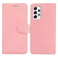 PU Leather + TPU Folio Flip Phone Case Solid Color Anti-scratch Shell with Stand Wallet for Samsung Galaxy A53 5G - Pink