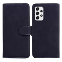 PU Leather + TPU Folio Flip Phone Case Solid Color Anti-scratch Shell with Stand Wallet for Samsung Galaxy A53 5G - Black