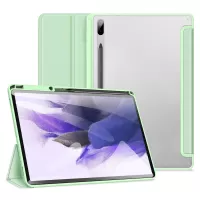 DUX DUCIS TOBY Series for Samsung Galaxy Tab S7 Plus/S8 Plus/S7 FE Tri-fold Stand PU Leather Anti-fall Tablet Case - Light Green