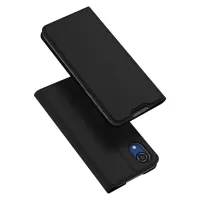 DUX DUCIS Skin Pro Series Single Card Slot Leather Phone Case for Samsung Galaxy A03 Core, Anti-Scratch Smooth Surface Great Hand Feeling Case - Black