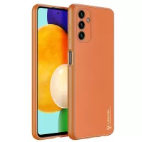DUX DUCIS YOLO Series Electroplating Rubberized Phone Case for Samsung Galaxy A13 5G, PU Leather Coated TPU PC Combo Case with Delicate Touch Precise Cut Out - Orange