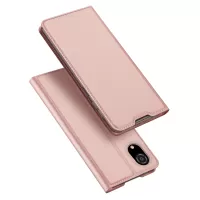 DUX DUCIS Skin Pro Series Single Card Slot Leather Phone Case for Samsung Galaxy A03 Core, Anti-Scratch Smooth Surface Great Hand Feeling Case - Pink