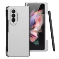 GKK for Samsung Galaxy Z Fold3 5G Hard PC Ultra-slim Case Large Cutouts Shell with Pen Slot - Silver