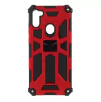 Kickstand Armor Dropproof Shell PC TPU Hybrid Case with Magnetic Metal Sheet for Samsung Galaxy A11 (EU Version)/M11 - Red