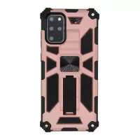 Kickstand Armor Dropproof PC TPU Combo Case with Magnetic Metal Sheet for Samsung Galaxy S20 Plus/S20 Plus 5G  - Rose Gold