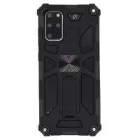 Kickstand Armor Dropproof PC TPU Combo Case with Magnetic Metal Sheet for Samsung Galaxy S20 Plus/S20 Plus 5G  - Black