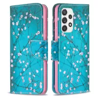 Stand Design Pattern Printing Cover Case for Samsung Galaxy A52 4G/5G / A52s 5G - Plum Blossom