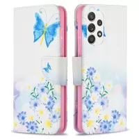 Stand Design Pattern Printing Cover Case for Samsung Galaxy A52 4G/5G / A52s 5G - Butterfly and Flower