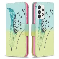 Stand Design Pattern Printing Cover Case for Samsung Galaxy A52 4G/5G / A52s 5G - Feather