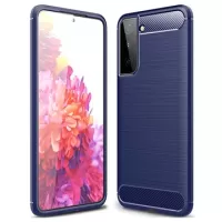 Samsung Galaxy S21+ 5G Brushed TPU Case - Carbon Fiber - Blue