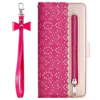 Lace Pattern Samsung Galaxy Note10+ Wallet Case - Hot Pink