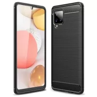 Samsung Galaxy A42 5G Brushed TPU Case - Carbon Fiber - Black