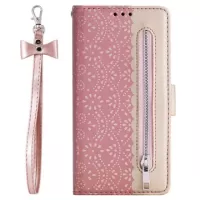 Lace Pattern Samsung Galaxy Note10+ Wallet Case - Pink