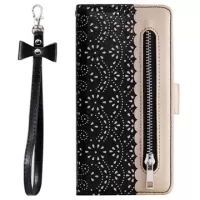 Lace Pattern Samsung Galaxy Note10 Wallet Case - Black