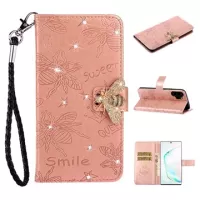 Sparkly Bee Series Samsung Galaxy Note10+ Wallet Case - Rose Gold