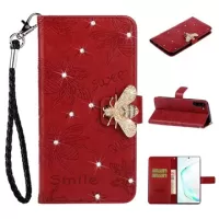 Sparkly Bee Series Samsung Galaxy Note10 Wallet Case - Red