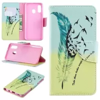 Wonder Series Samsung Galaxy A40 Wallet Case - Feathers