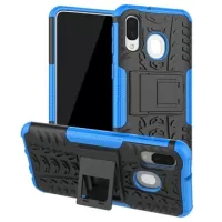 Anti-Slip Samsung Galaxy A40 Hybrid Case with Stand - Blue / Black