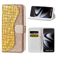 Croco Bling Series Samsung Galaxy S21 Ultra 5G Wallet Case - Gold