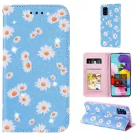 Daisy Pattern Samsung Galaxy A51 5G Wallet Case - Blue