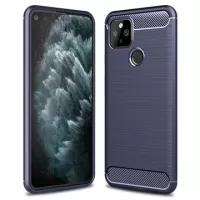 Google Pixel 5 Brushed TPU Case - Carbon Fiber - Dark Blue