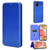 Samsung Galaxy A42 5G Flip Case - Carbon Fiber - Blue