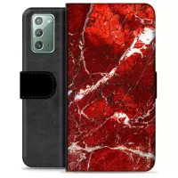 Samsung Galaxy Note20 Premium Wallet Case - Red Marble