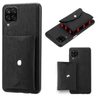 Vili T Series Samsung Galaxy A12 Case with Magnetic Wallet - Black
