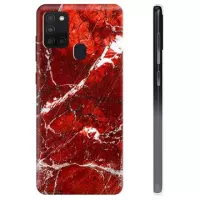 Samsung Galaxy A21s TPU Case - Red Marble