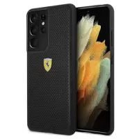 Ferrari On Track Perforated Samsung Galaxy S21 Ultra 5G Case - Black