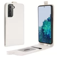 Samsung Galaxy S21 5G Vertical Flip Case with Card Slot - White