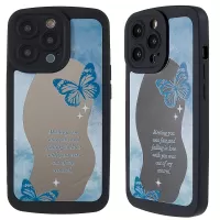 For iPhone 13 Pro 6.1 inch Glossy Pattern Printing Silicone Case Bumper Edging Design - Butterfly