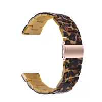 For Fossil Gen 5 Carlyle/Gen 5 Julianna/Gen 5 Garrett/Gen 5 Carlyle HR 22mm Watch Strap Stylish Replacement Resin Wrist Band - Leopard Print