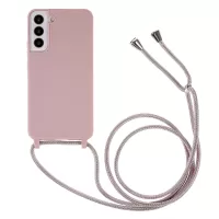 For Samsung Galaxy S22+ 5G Slim Lightweight Flexible Frosted Surface TPU Phone Cover with Adjustable Thin Strap - Deep Pink