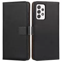For Samsung Galaxy A52s 5G/Galaxy A52 4G/5G Phone Protection Case Anti-fingerprint Genuine Leather Wallet Stand Design Shockproof Flip Phone Cover Stand Phone Shell