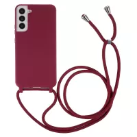 For Samsung Galaxy S22+ 5G Slim Lightweight Flexible Frosted Surface TPU Phone Cover with Adjustable Thin Strap - Red