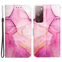 YB Pattern Printing Leather Series-5 for Samsung Galaxy S20 FE/S20 FE 5G/S20 Lite/S20 Fan Edition/S20 Fan Edition 5G Marble Pattern Leather Case Wallet Stand Phone Shell - Pink Purple Gold LS001