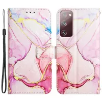 YB Pattern Printing Leather Series-5 for Samsung Galaxy S20 FE/S20 FE 5G/S20 Lite/S20 Fan Edition/S20 Fan Edition 5G Marble Pattern Leather Case Wallet Stand Phone Shell - Rose Gold LS005