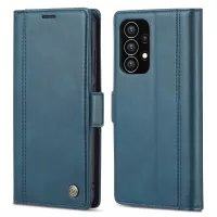 LC.IMEEKE for Samsung Galaxy A53 5G PU Leather Cover Double Magnetic Clasps Phone Stand Wallet Case Shell - Blue