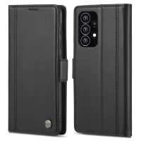 LC.IMEEKE for Samsung Galaxy A53 5G PU Leather Cover Double Magnetic Clasps Phone Stand Wallet Case Shell - Black