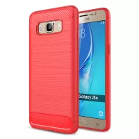 Carbon Fibre Brushed TPU Phone Case for Samsung Galaxy J5 (2016) SM-J510 - Red