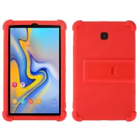 Flexible Silicone Tablet Shell for Samsung Galaxy Tab A 8.0 (2018) SM-T387, Cover with Four Corner Cushion Foldable Supporting Kickstand - Red