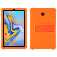 Flexible Silicone Tablet Shell for Samsung Galaxy Tab A 8.0 (2018) SM-T387, Cover with Four Corner Cushion Foldable Supporting Kickstand - Orange