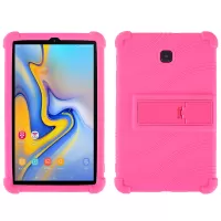 Flexible Silicone Tablet Shell for Samsung Galaxy Tab A 8.0 (2018) SM-T387, Cover with Four Corner Cushion Foldable Supporting Kickstand - Rose