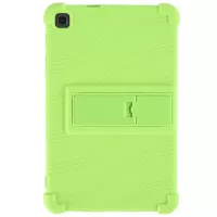For Samsung Galaxy Tab A 8.4 (2020) Impact-resistant Soft Silicone Precise Cutouts Tablet Case Cover with Foldable Kickstand - Green