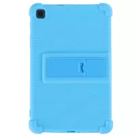 For Samsung Galaxy Tab A 8.4 (2020) Impact-resistant Soft Silicone Precise Cutouts Tablet Case Cover with Foldable Kickstand - Sky Blue