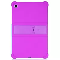For Samsung Galaxy Tab S6 Lite Soft Silicone Precise Cutouts Drop-proof Tablet Case Cover with Foldable Kickstand - Purple