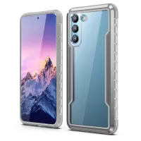 For Samsung Galaxy S22 5G PC + TPU + Aluminium Alloy Hybrid Cover Shockproof Anti-drop Phone Case - Grey