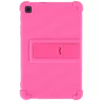 For Samsung Galaxy Tab A 8.4 (2020) Impact-resistant Soft Silicone Precise Cutouts Tablet Case Cover with Foldable Kickstand - Rose
